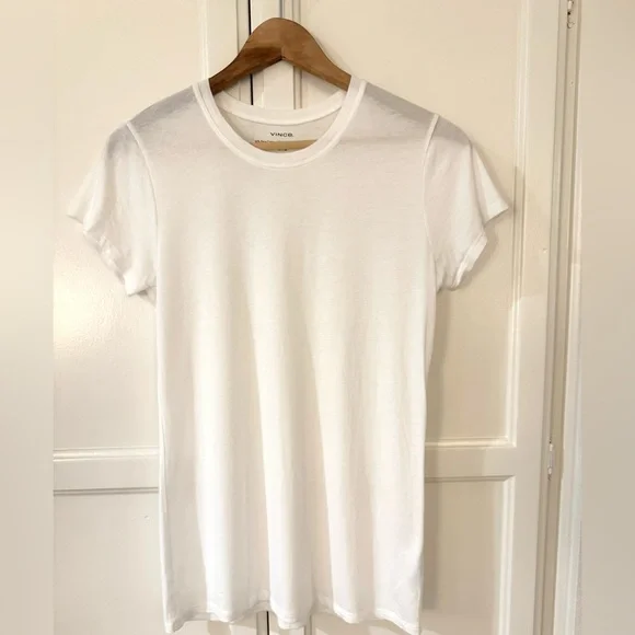 Vince Softest Featherweight Short Sleeve Tee in White - Picture 5 of 10